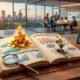Uma ilustração 3D conceitual e realista sobre a gestão do fluxo de caixa. No centro, um grande e elegante livro-caixa aberto (ou um tablet exibindo gráficos financeiros) repousa sobre uma mesa de escritório de madeira. De um lado das páginas, uma pilha crescente de moedas de ouro brilhantes representa as sobras de caixa e os rendimentos. Do outro lado, um pequeno funil ou ralo sutil suga parte dessas moedas, simbolizando os custos ocultos, impostos (como a CPMF e o IOF) e o desperdício de recursos mal geridos. Uma lupa repousa sobre a tela/página, destacando a importância da análise detalhada. O fundo é um ambiente corporativo levemente desfocado, transmitindo seriedade, estratégia e visão de futuro. Estilo editorial moderno e de alta qualidade. Alta resolução, proporção 16:9 (820x468)